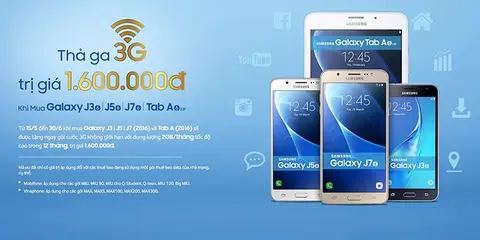[HOT] Mua điện thoại, máy tính bảng Samsung xài 3G miễn phí cả năm