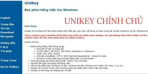 [Lưu Ý] Bộ gõ Unikey chính chủ chỉ có duy nhất tại Unikey.org