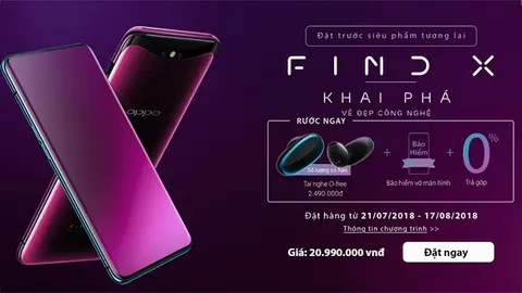 Đặt mua OPPO Find X tại FPT Shop, nhận ngay bộ quà tặng trị giá 2.49 triệu đồng