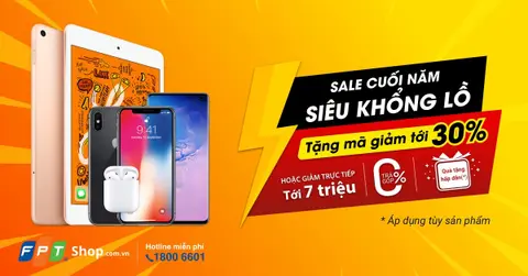 Sale cuối năm siêu khổng lồ, tặng mã giảm tới 30%