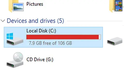 Cách tăng dung lượng ổ C trong Windows 10