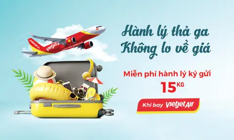Miễn phí ngay 15kg hành lý ký gửi khi mua vé máy bay nội địa Vietjet Air tại FPT Shop