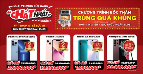 iPhone 13 Series giảm khủng đến 6 triệu mừng khai trương FPT Shop 'chất' nhất quận 1