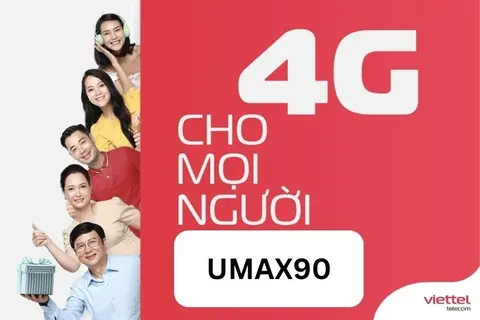 UMAX90 - Gói data 4G tốc độ cao cho người dùng Viettel trải nghiệm Internet không giới hạn 