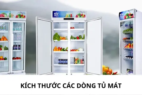 Bảng kích thước các dòng tủ mát bán chạy nhất trên thị trường hiện nay