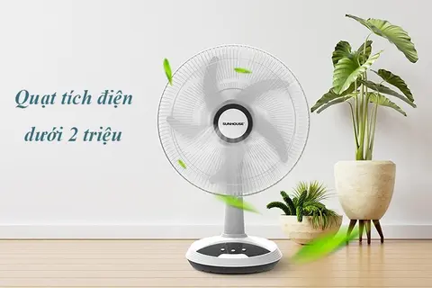 Top 5 quạt tích điện dưới 2 triệu “cứu nguy” những hôm nhà mất điện