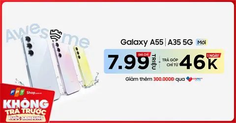 Giảm ngay 1 triệu đồng dành cho người dùng Galaxy A55 5G khi mua Galaxy Tab A9 Series tại FPT Shop