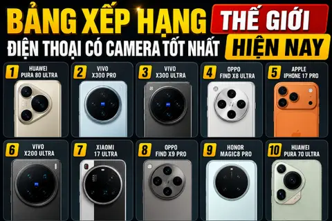 Bảng xếp hạng điện thoại có camera tốt nhất thế giới hiện nay