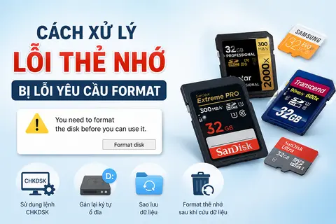 Cách xử lý lỗi thẻ nhớ bị lỗi yêu cầu format - Cứu dữ liệu an toàn và hiệu quả chỉ trong vài thao tác