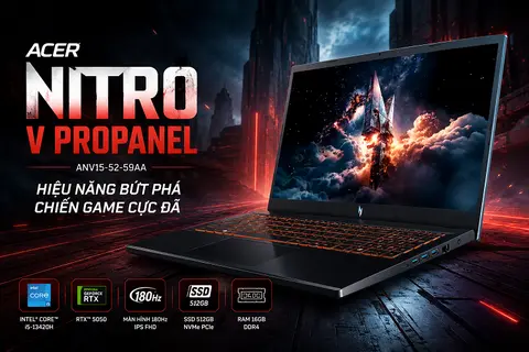 Đánh giá laptop gaming Acer Nitro V Propanel ANV15 52 59AA - Màn hình gaming sắc nét và hiệu năng vượt trội