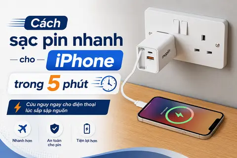 Bật mí cách sạc pin nhanh cho iPhone trong 5 phút giúp cứu nguy ngay cho điện thoại lúc sắp sập nguồn