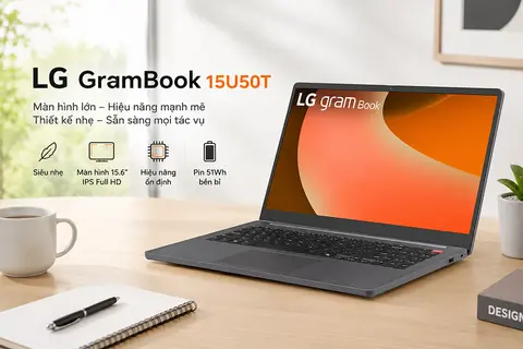 Đánh giá LG GramBook 15U50T - Siêu phẩm laptop màn hình lớn, trọng lượng siêu nhẹ cân mọi tác vụ