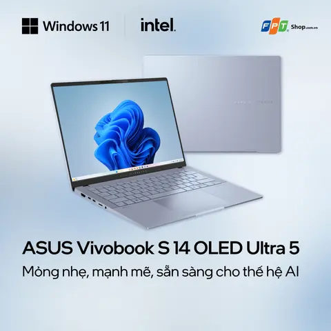 ASUS Vivobook S 14 OLED Ultra 5 – Mỏng nhẹ, mạnh mẽ, sẵn sàng cho thế hệ AI