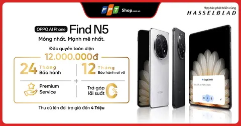 Chính sách bảo hành, bảo hiểm rơi vỡ màn hình 12 tháng và gói Premium service sản phẩm OPPO Find N5