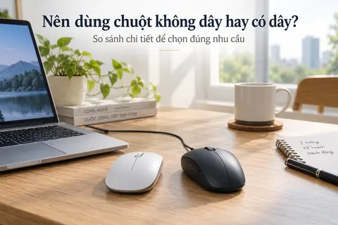 Nên dùng chuột không dây hay có dây? So sánh chi tiết để chọn đúng nhu cầu