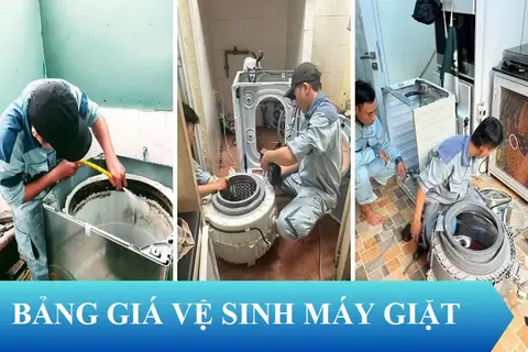 Cập nhật bảng giá vệ sinh máy giặt mới nhất cho từng loại