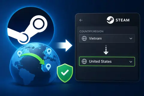 Hướng dẫn cách đổi khu vực tài khoản Steam đúng quy định, an toàn cho ai chưa biết