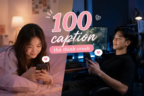 Tổng hợp caption thả thính crush hợp trend 2026: 7749 bí kíp để “mồi chài” crush mỗi ngày