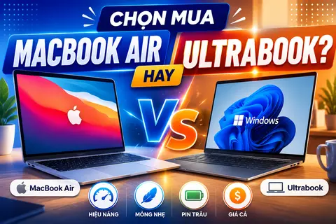 Chọn mua MacBook Air hay Ultrabook? So sánh chi tiết để đưa ra quyết định phù hợp