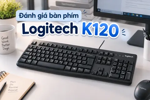 Đánh giá bàn phím Logitech K120: Full size 104 phím, gõ ổn định và dễ sử dụng