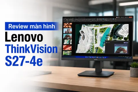Đánh giá màn hình Lenovo ThinkVision S27-4e 27 inch: Không gian hiển thị rộng, làm việc thoải mái hơn