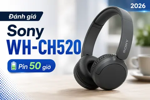 Đánh giá tai nghe Sony WH-CH520 chi tiết về thiết kế và pin cho những ai chưa biết
