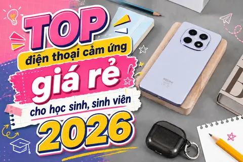 TOP 7 điện thoại cảm ứng giá rẻ cho học sinh, sinh viên 2026: Cấu hình tốt, giá hợp lý