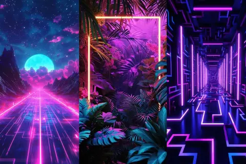 Bộ sưu tập hình nền không gian 3D tạo ánh đèn ấn tượng và cực chất cho điện thoại