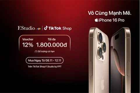 iPhone 16 Pro Max chỉ từ 33.490.000 đồng, iPhone 16 series giảm giá 1,8 triệu đồng. Duy nhất tại TikTok Shop F.Studio by FPT