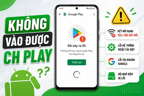 Không vào được CH Play phải làm sao? Nguyên nhân và cách khắc phục hiệu quả
