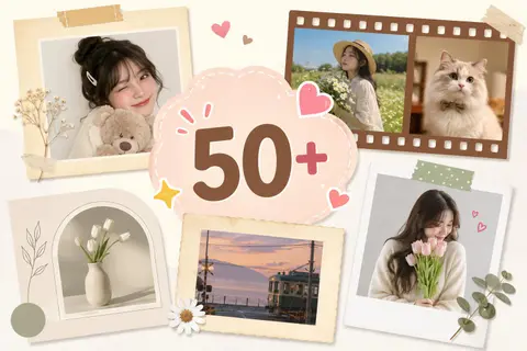 Gợi ý 50+ khung hình đẹp để ghép ảnh theo phong cách dễ thương, vintage, tối giản