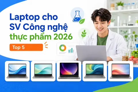 Laptop cho sinh viên ngành Công nghệ thực phẩm 2026: Top 5 sản phẩm giá tốt, hiệu suất cao