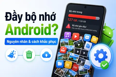 Lỗi đầy bộ nhớ điện thoại Android: Nguyên nhân và cách khắc phục an toàn, hiệu quả