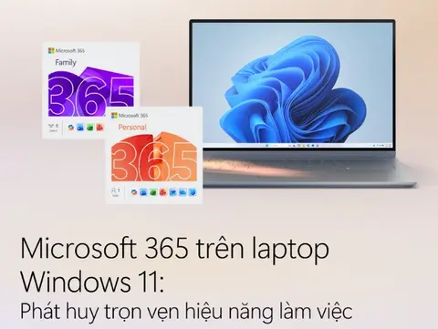Microsoft 365 trên laptop Windows 11: Phát huy trọn vẹn hiệu năng làm việc
