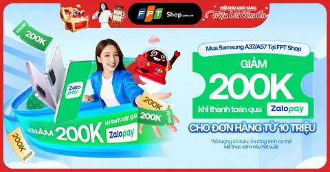 Mua Galaxy A37, Galaxy A57 giảm ngay 200.000 đồng khi thanh toán ZaloPay