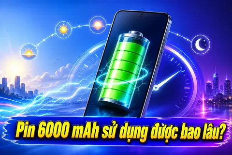 Pin 6000 mAh sử dụng được bao lâu? Có đủ đáp ứng nhu cầu dùng cả ngày dài hay không?