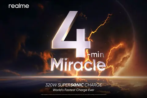 Realme ra mắt công nghệ sạc 320W SuperSonic: Có thể sạc đầy pin chỉ chưa đầy 5 phút