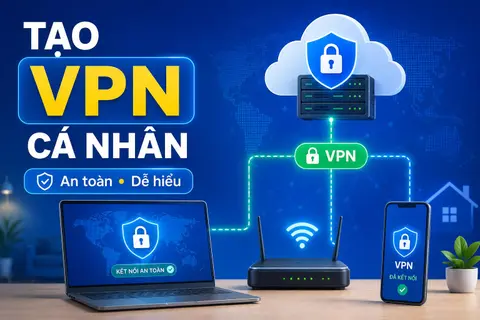 Tạo VPN cá nhân là gì? Dùng để làm gì? Hướng dẫn tự thiết lập VPN riêng an toàn, dễ hiểu
