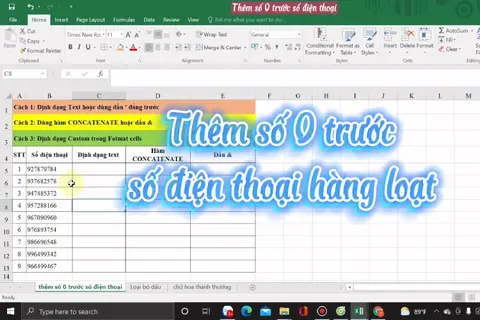 Hướng dẫn cách thêm số 0 vào đầu số điện thoại trong Excel không phải ai cũng biết