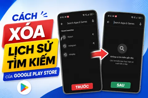 Cách xóa lịch sử tìm kiếm của Google Play Store trên điện thoại Android nhanh chóng