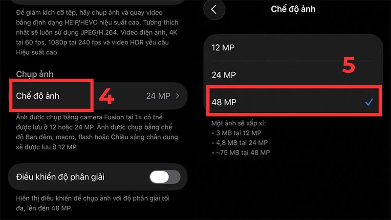Cách bật chụp 48 MP trên iPhone dễ dàng bước 2