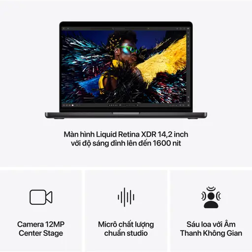 MacBook Pro 14 M4 Pro 2024 12CPU/16GPU/48GB/512GB 96W chính hãng