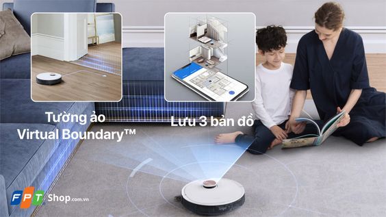Robot hút bụi Ecovacs Deebot T8 Max Plus lưu trữ đến 3 bản đồ vệ sinh