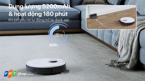 Robot hút bụi Deebot T8 Max Plus thời lượng pin dài