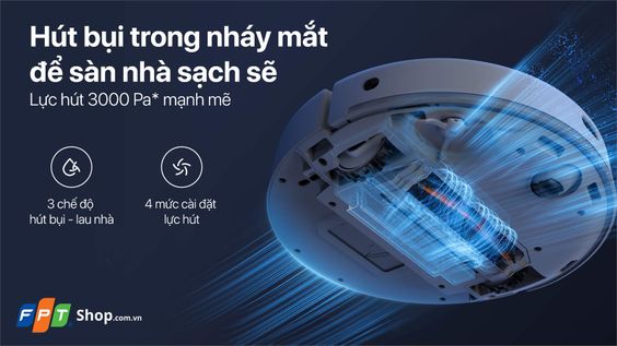 Robot hút bụi Xiaomi Mi Vacuum Mop 2 Pro hút sạch bụi bẩn