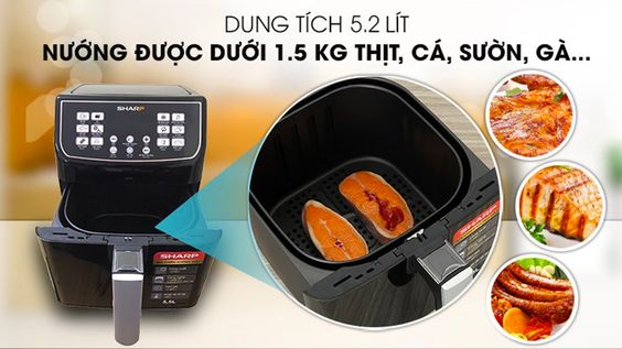 Nồi chiên không dầu Sharp KF-AF55EV-BK