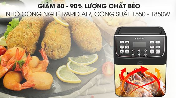 Nồi chiên không dầu Sharp KF-AF55EV-BK công nghệ hiện đại