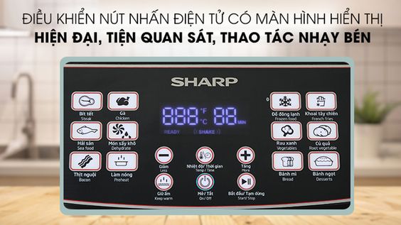 Nồi chiên không dầu Sharp KF-AF55EV-BK thao tác điều khiển dễ dàng