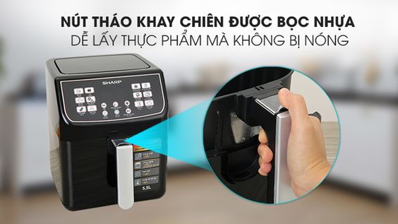 Nồi chiên không dầu Sharp KF-AF55EV-BK chất liệu cao cấp