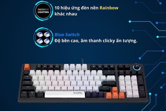 Bàn phím cơ có dây iCore ICK10 - hình 1